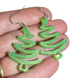 Handmade Christmas Tree Earrings
