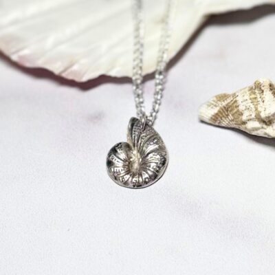 Silver Spiral Shell Pendant