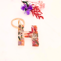 Flower Initial Keyring